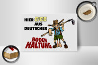 Holzschild Hinweis 18x12cm Hier Eier aus deutscher Bodenhaltung