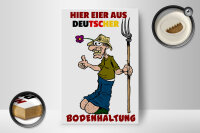 Holzschild Hinweis 12x18cm Eier aus deutscher Bodenhaltung