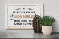 Holzschild Spruch 20x30cm Selbst Weg von 1.000 Meilen beginnt mit einem Schritt