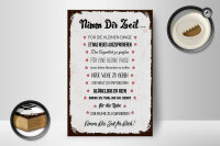 Holzschild Spruch 20x30 cm Nimm dir Zeit für 12 Ratschläge Deko Schild