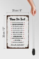 Holzschild Spruch 20x30 cm Nimm dir Zeit für 12 Ratschläge Deko Schild