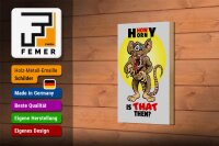 Holzschild Spruch 12x18cm How horny is that then Maus