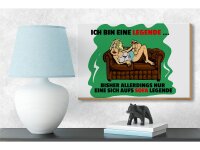 Holzschild Spruch 18x12cm Bin eine Legende auf Sofa legende