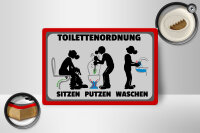 Holzschild Hinweis 18x12cm Toilettenordnung sitzen putzen