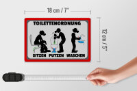 Holzschild Hinweis 18x12cm Toilettenordnung sitzen putzen