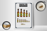 Holzschild Alkohol 12x18cm Sehtest für Männer Bierflaschen