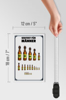 Holzschild Alkohol 12x18cm Sehtest für Männer Bierflaschen