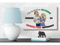 Holzschild Spruch 18x12cm wunderbare Eltern werden Großeltern