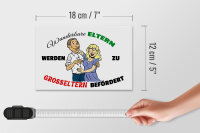 Holzschild Spruch 18x12cm wunderbare Eltern werden Großeltern