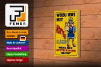 Holzschild Spruch 12x18cm Wozu Wörter Mittelfinger reicht