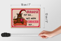 Holzschild Spruch 18x12cm Zuhause ist da wo mein Einhorn
