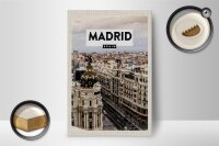 Holzschild Reise 12x18cm Madrid Spanien Reiseziel Architektur
