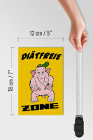 Holzschild Spruch 12x18cm Diätfreie Zone Elefant