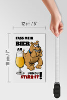 Holzschild Alkohol 12x18cm Fass mein Bier an du stirbst