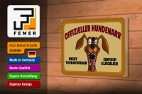 Holzschild Hund 18x12cm Offizieller Hundenarr glücklich
