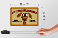 Holzschild Hund 18x12cm Offizieller Hundenarr glücklich