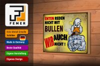Holzschild Spruch 18x12cm Enten reden nicht mit Bullen