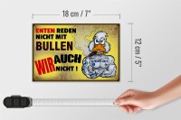 Holzschild Spruch 18x12cm Enten reden nicht mit Bullen