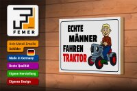 Holzschild Spruch 18x12c m Echte Männer fahren Traktor