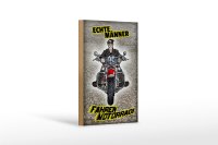 Holzschild Spruch 12x18cm Echte Männer fahren Motorrad
