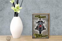 Holzschild Spruch 12x18cm Echte Männer fahren Motorrad