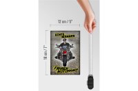 Holzschild Spruch 12x18cm Echte Männer fahren Motorrad
