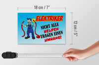 Holzschild Spruch 18x12cm Elektriker nicht alle Helden