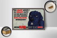 Holzschild Hinweis 18x12cm ich kaufe nichts Mein Hund weiß