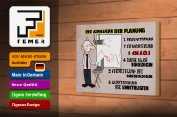Holzschild Spruch 18x12cm 6 Phasen der Planung