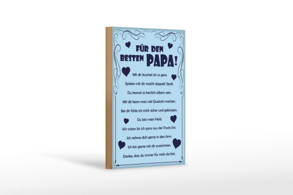 Holzschild Spruch 12x18cm Für den besten Papa