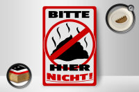 Holzschild Hinweis 12x18 cm Bitte hier nicht Kot Tiere Hund