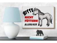 Holzschild Hinweis 18x12 cm Bitte nicht füttern Pferd