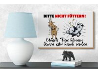 Holzschild Hinweis 18x12 cm bitte nicht füttern Ziege Schaf