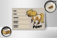 Holzschild Pony 18x12 cm Tiere Name Rasse Besitzer geboren