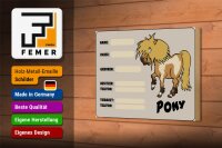 Holzschild Pony 18x12 cm Tiere Name Rasse Besitzer geboren