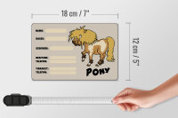 Holzschild Pony 18x12 cm Tiere Name Rasse Besitzer geboren