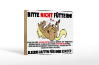 Holzschild Pferd 18x12 cm Bitte nicht füttern Eltern haften