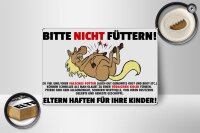 Holzschild Pferd 18x12 cm Bitte nicht füttern Eltern haften