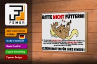 Holzschild Pferd 18x12 cm Bitte nicht füttern Eltern haften