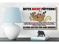 Holzschild Pferd 18x12 cm Bitte nicht füttern Eltern haften