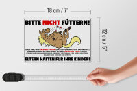 Holzschild Pferd 18x12 cm Bitte nicht füttern Eltern haften