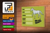 Holzschild Pferd 18x12 cm Orlow Traber Name Besitzer Rasse