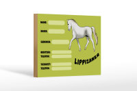 Holzschild Pferd 18x12 cm Lippizaner Angaben Name Besitzer