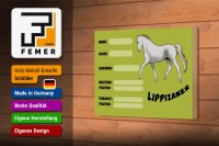 Holzschild Pferd 18x12 cm Lippizaner Angaben Name Besitzer