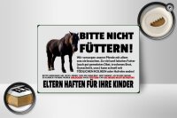 Holzschild Pferd 18x12 cm bitte nicht füttern Eltern haften