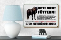 Holzschild Pferd 18x12 cm bitte nicht füttern Eltern haften