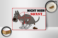 Holzschild Hinweis 18x12 cm Hundehaufen nicht hier Sonst