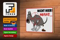 Holzschild Hinweis 18x12 cm Hundehaufen nicht hier Sonst