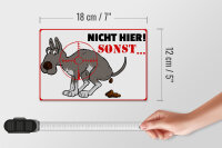 Holzschild Hinweis 18x12 cm Hundehaufen nicht hier Sonst