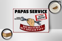 Holzschild Spruch 18x12 cm Papas Service ohne Rechnung